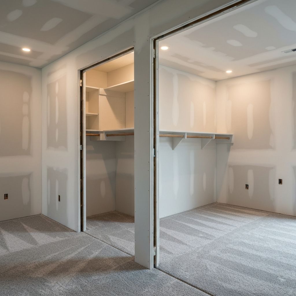 Master bedroom addition with walk-in closet framing in Jefferson City, Missouri