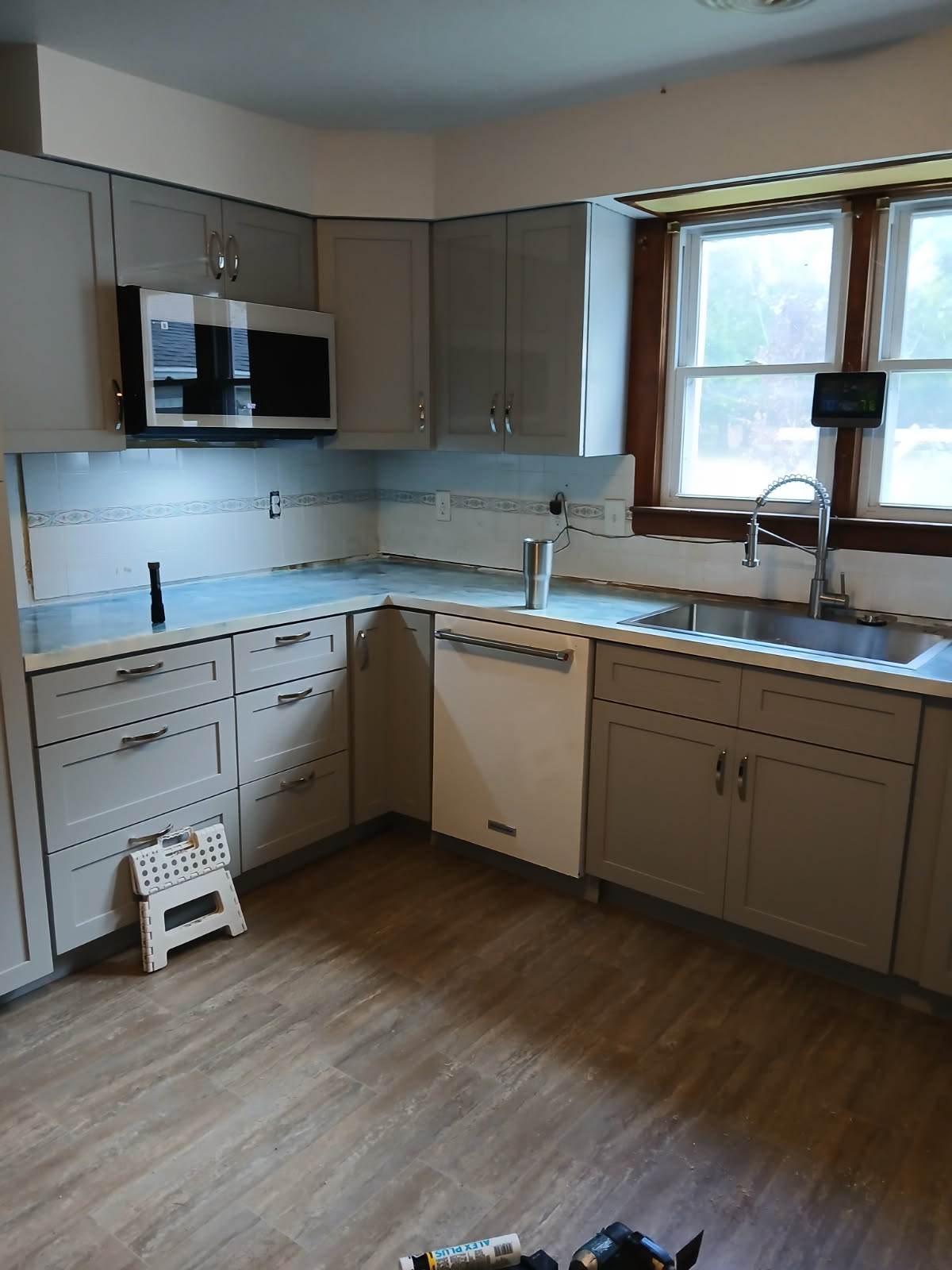Kitchen cabinet installation in progress in Kirksville Missouri