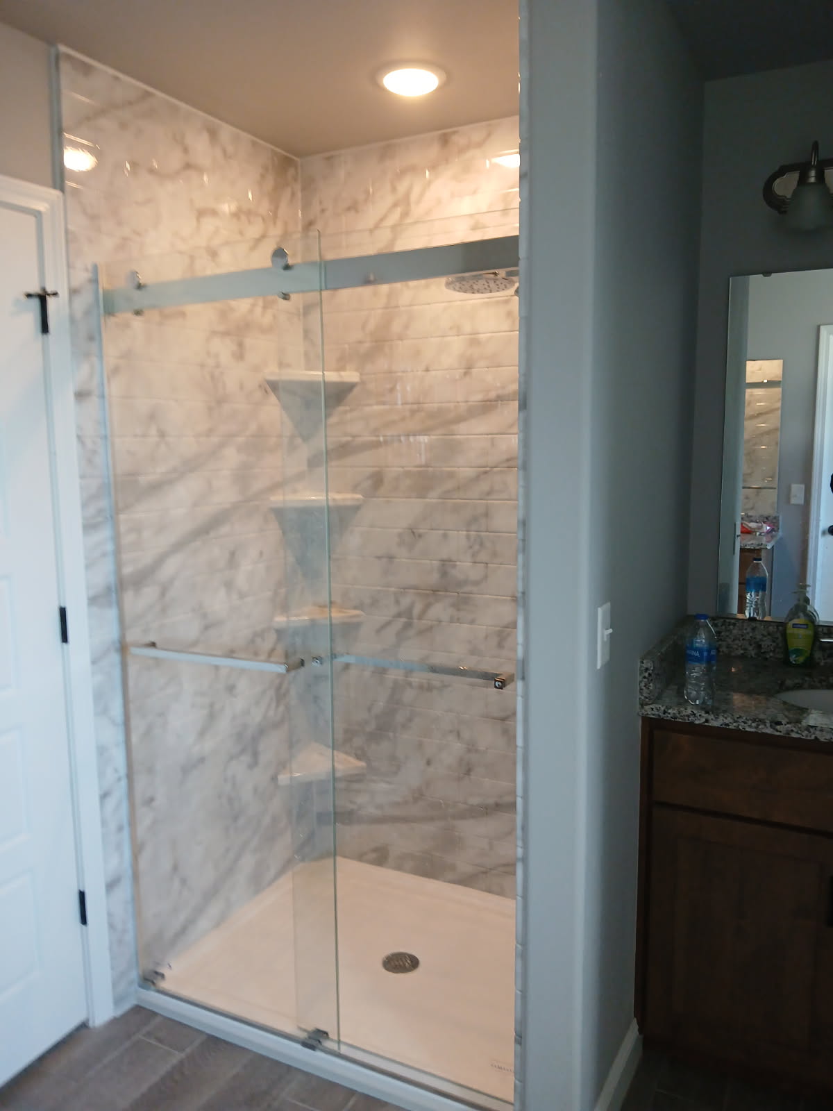 Bathroom renovation with walk-in shower in Macon Missouri